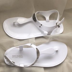 Michael Kors Plate Jelly size 8 white sandals